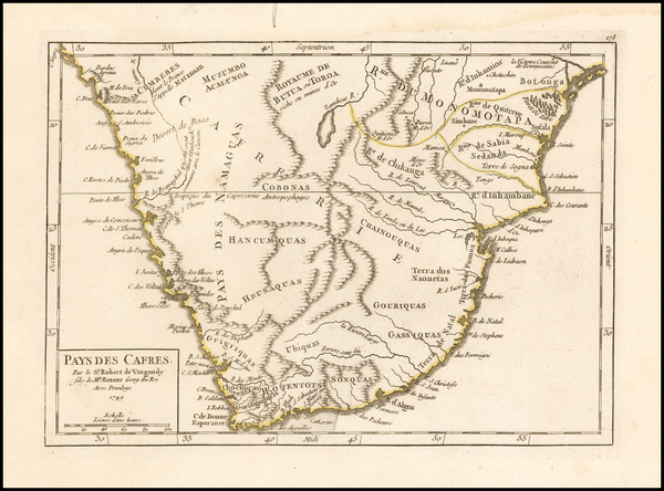 0-South Africa Map By Gilles Robert de Vaugondy