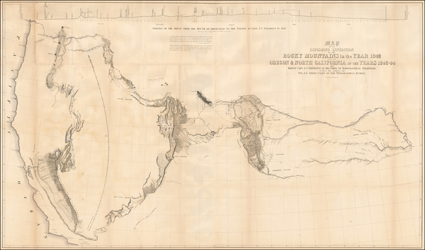 93-Plains, Rocky Mountains and California Map By John Charles Fremont