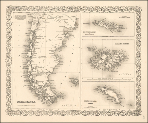 48-South America Map By Joseph Hutchins Colton