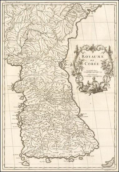 53-Korea Map By Jean-Baptiste Bourguignon d'Anville