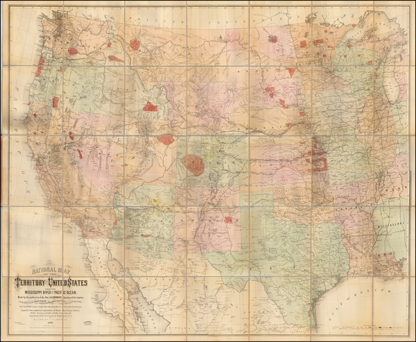 40-United States, Texas, Midwest, Plains, Southwest, Rocky Mountains and California Map By William