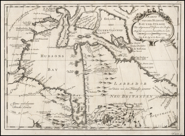 96-Polar Maps and Canada Map By Jacques Nicolas Bellin