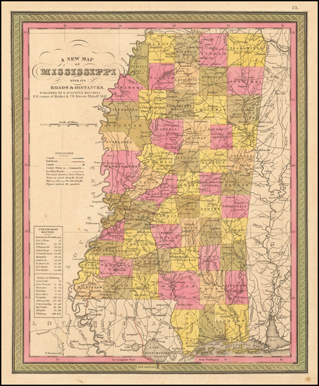 98-South Map By Samuel Augustus Mitchell