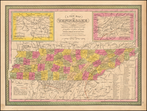 50-Tennessee Map By Samuel Augustus Mitchell