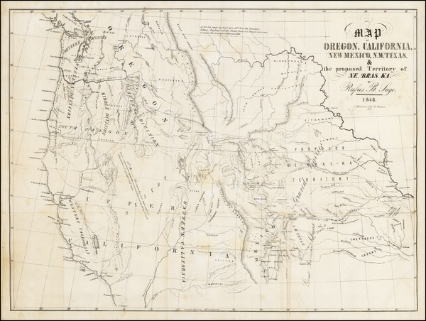 61-South, Texas, Plains, Southwest, Rocky Mountains and California Map By Rufus Sage