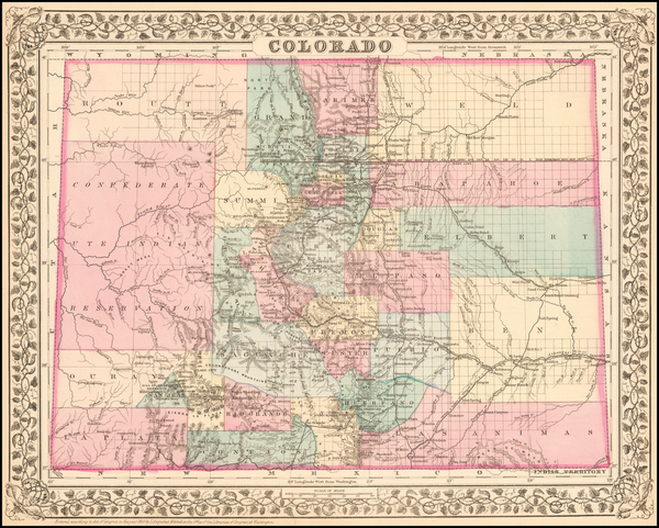 77-Plains, Southwest and Rocky Mountains Map By Samuel Augustus Mitchell Jr.