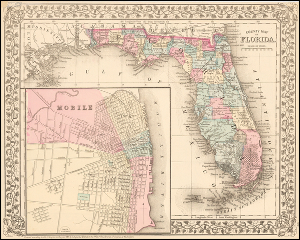 6-South and Southeast Map By Samuel Augustus Mitchell Jr.