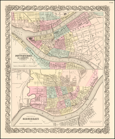 58-Mid-Atlantic, Midwest and Ohio Map By Joseph Hutchins Colton