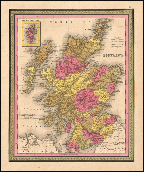 29-Scotland Map By Samuel Augustus Mitchell