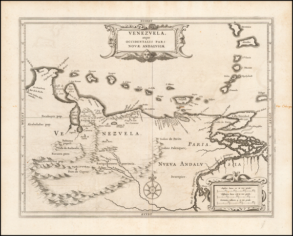 40-Venezuela Map By Joannes De Laet