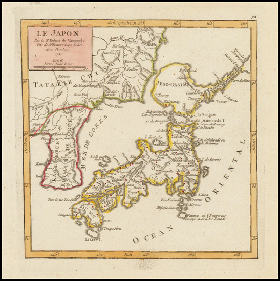 95-Japan and Korea Map By Gilles Robert de Vaugondy