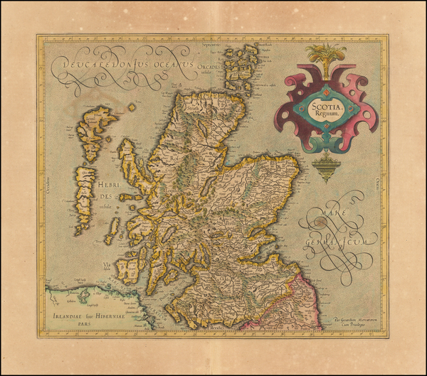 75-Scotland Map By  Gerard Mercator