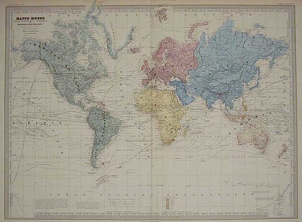 66-World and World Map By Adolphe Hippolyte Dufour