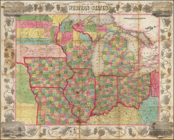 73-Midwest and Plains Map By Ensign, Bridgeman & Fanning