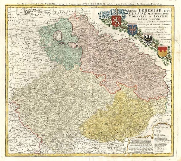 55-Europe, Poland, Czech Republic & Slovakia and Germany Map By Johann Baptist Homann