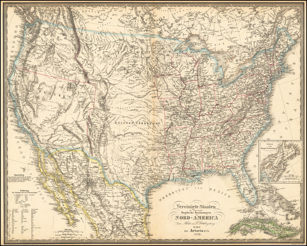 95-United States, Southwest and Rocky Mountains Map By Artaria & Co.