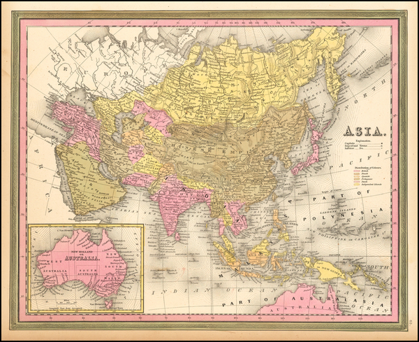 4-Asia, Australia & Oceania and Australia Map By Samuel Augustus Mitchell