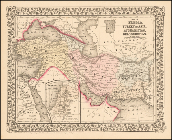 8-Central Asia & Caucasus, Persia & Iraq and Turkey & Asia Minor Map By Samuel August