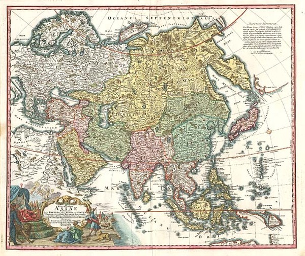 43-Asia, Asia, Southeast Asia, Australia & Oceania and Oceania Map By Johann Christoph Homann