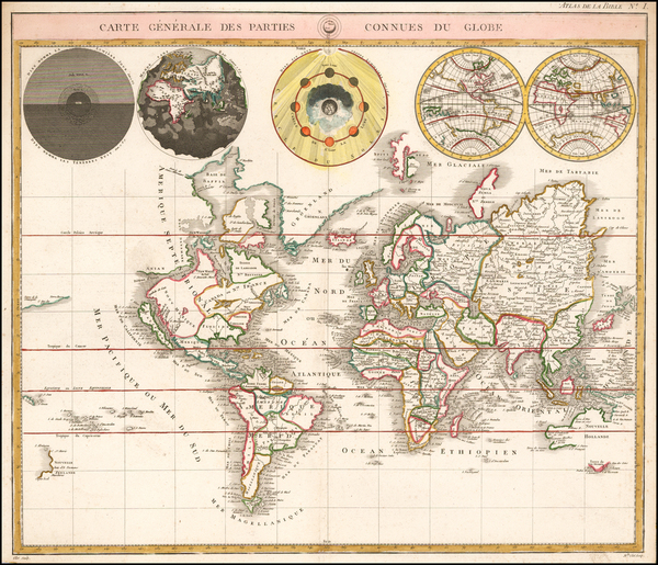 26-World and California as an Island Map By Pierre Mortier