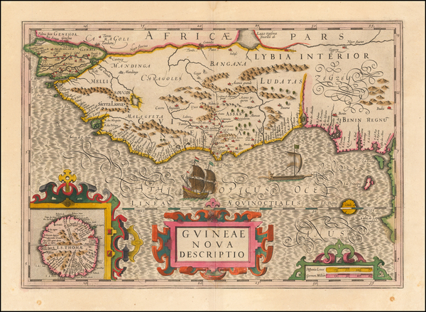 2-West Africa Map By Jodocus Hondius