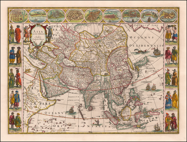 48-Asia and Asia Map By Willem Janszoon Blaeu