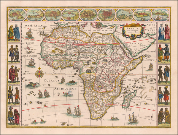 92-Africa and Africa Map By Willem Janszoon Blaeu