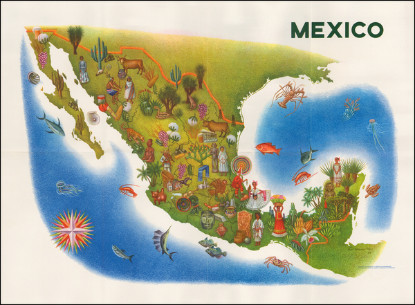 90-Mexico Map By Luis Covarrubias