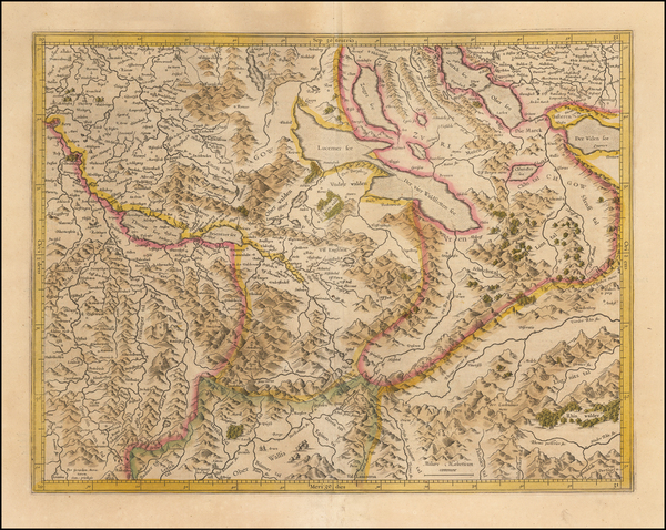 74-Switzerland Map By  Gerard Mercator