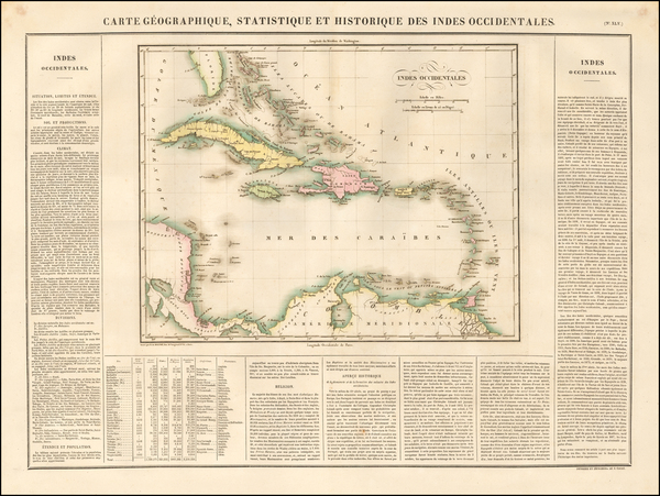 19-Caribbean Map By Jean Alexandre Buchon