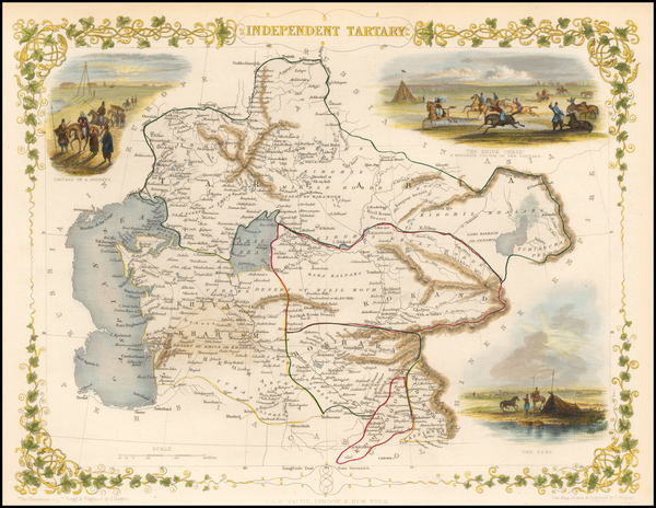 24-India, Central Asia & Caucasus and Russia in Asia Map By John Tallis