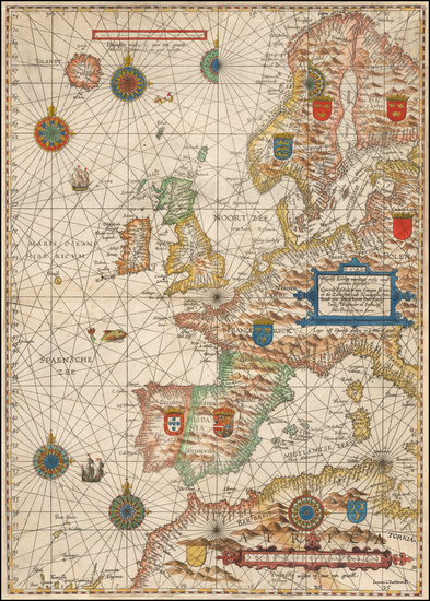 38-Europe and Europe Map By Lucas Janszoon Waghenaer