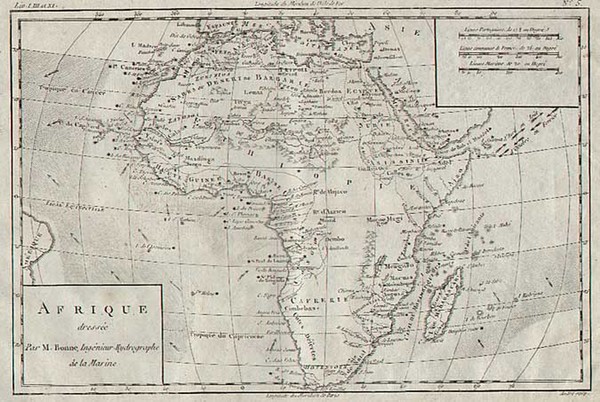 88-Africa and Africa Map By Rigobert Bonne