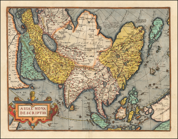 95-Asia Map By Abraham Ortelius