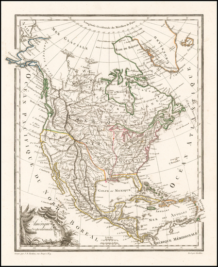 52-North America Map By Conrad Malte-Brun