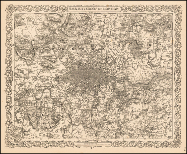 24-London Map By Joseph Hutchins Colton