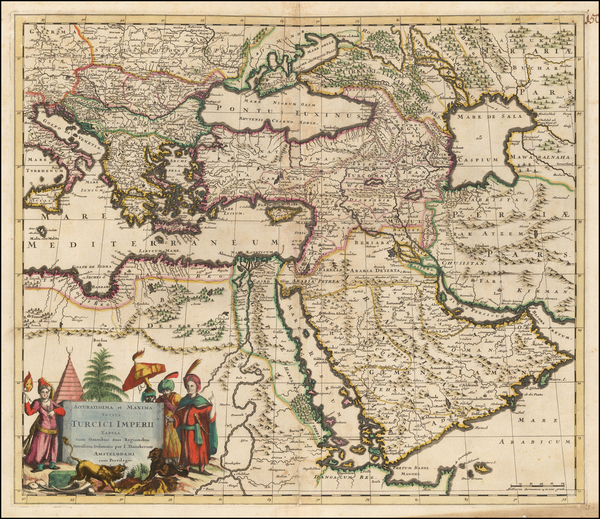 37-Turkey, Middle East, Turkey & Asia Minor and Egypt Map By Justus Danckerts