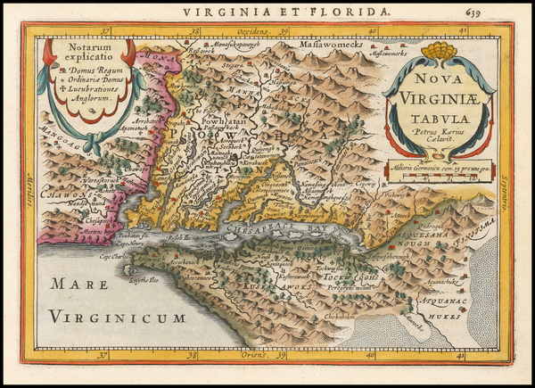 96-Mid-Atlantic, Southeast and Virginia Map By Jan Jansson / Pieter van den Keere