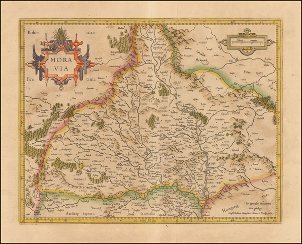 31-Poland and Czech Republic & Slovakia Map By Jodocus Hondius