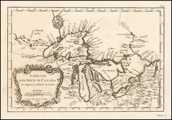 74-Midwest and Canada Map By Jacques Nicolas Bellin