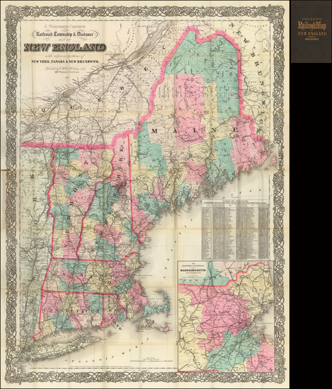 40-New England Map By G.W.  & C.B. Colton