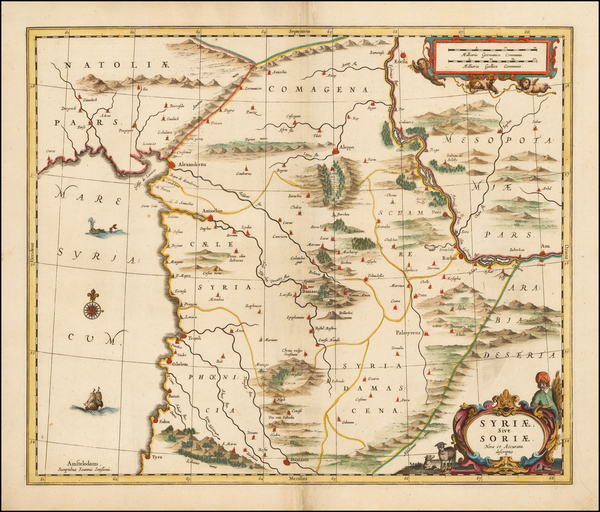 38-Middle East and Holy Land Map By Jan Jansson