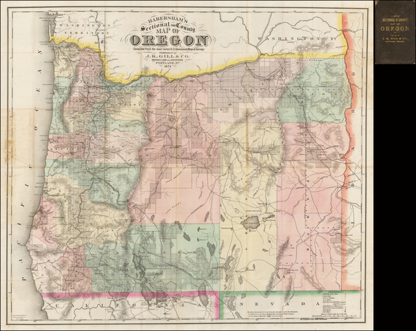 32-Oregon Map By J.K. Gill & Co.