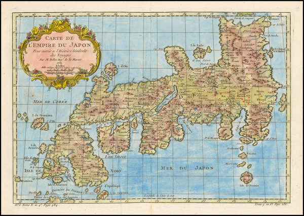 31-Japan Map By Jacques Nicolas Bellin