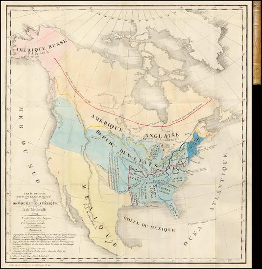 99-United States and North America Map By Alexis De Tocqueville
