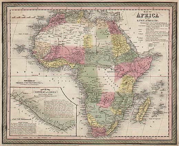 19-Africa and Africa Map By Thomas, Cowperthwait & Co.  &  Co.