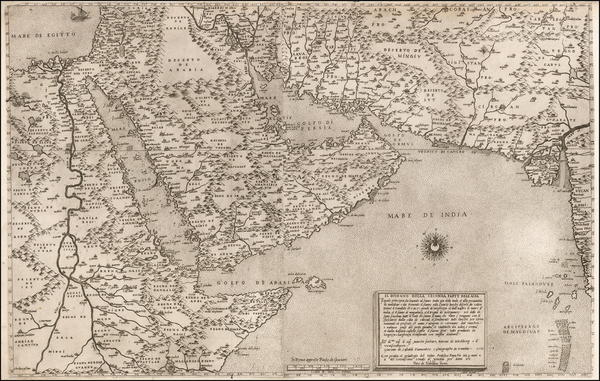 4-Asia, Asia, India, Central Asia & Caucasus, Middle East and Egypt Map By Giacomo Gastaldi