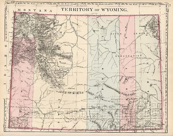 51-Plains and Rocky Mountains Map By Samuel Augustus Mitchell Jr.