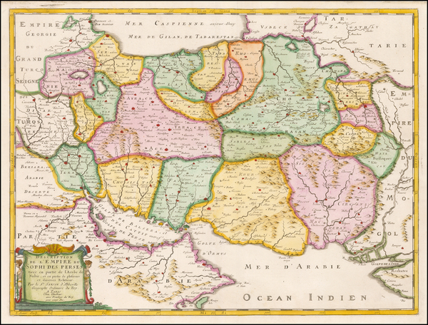 72-Central Asia & Caucasus and Middle East Map By Nicolas Sanson