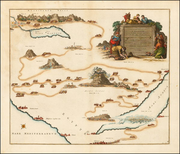 54-Middle East and Holy Land Map By Johannes Covens  &  Pierre Mortier